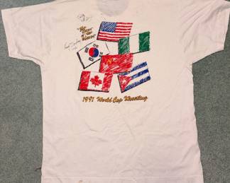1991 World Cup Wrestling Signed T-Shirt!