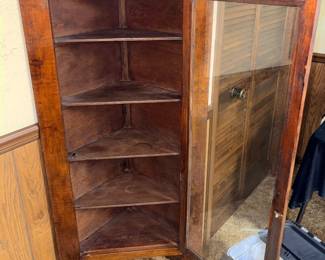 Antique Wood Corner Cabinet 5-Shelf!