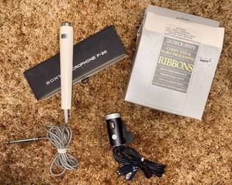 Sony Dynamic #F96 Microphone, Check-Mate #R9325 Computer & Word Processing Ribbons!