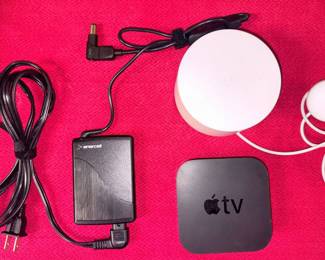 Apple TV #A2169 Media Streamer, Enercell 90W AC Slim Power Supply #2730408, Google #GJ2CQ Wi-Fi Router/Access Point!