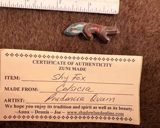 Zuni carved Shy Fox