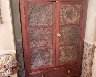Antique 12 Tin Pie Safe