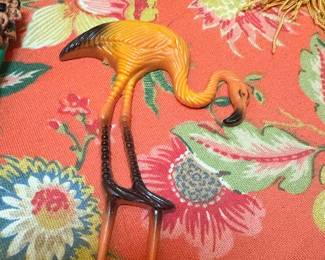 Vintage Flamingo cupcake topper