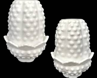Fenton Milk Glass Hobnail Fairy Lamps