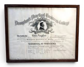 1913 Draughons Practical Business College Diploma