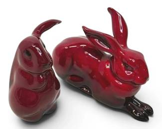 Royal Doulton Flambe Bunny Figurines