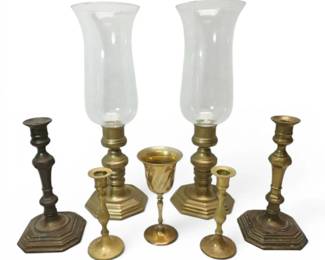 Vintage Brass Candleholders Goblet