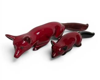 Royal Doulton Flambe Fox Figurines
