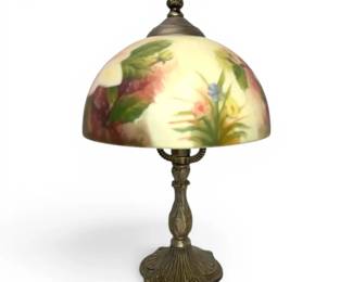 Metal Lamp w Glass Shade