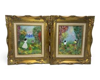 Impressionist Enamel on Copper Panels by Louis Cardin