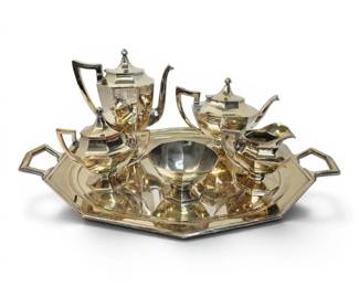 Derby Silverplate Coffee Tea Set With 26 Tray