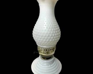 Electric Milk Glass Oil Lamp