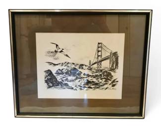 Ashore At The Golden Gate Print by Alex Steinberg 17 x 29