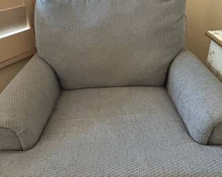 Comfortable Upholstered Swivel Glider Armchair and Ottoman Set second image