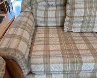 Vintage LaZBoy Plaid Sleeper Sofa third image