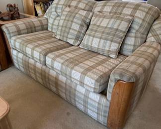 Vintage LaZBoy Plaid Sleeper Sofa