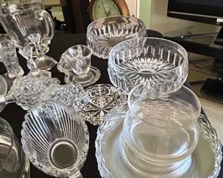 Assorted Vintage Glassware Collection Including Carnival Glass, Pressed Glass, and Cut Glass fifth image