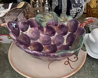 Assorted Kitchenware and Decorative Items including German Stoneware Jug and Ceramic Grape Cluster Bowl fifth image