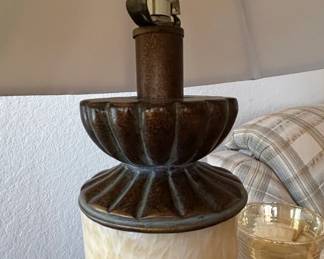 Alabaster and Bronze Column Table Lamp second image