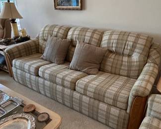 Plaid Sofa and Loveseat Set