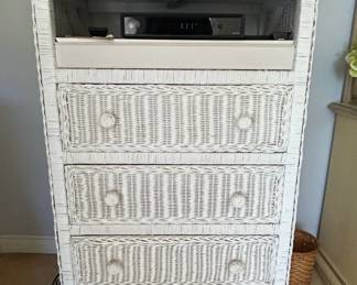 Henry Link White Wicker Dresser with Media Shelf second image