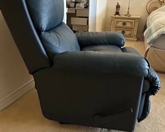 Dark Blue LaZBoy Eden Leather Recliner second image