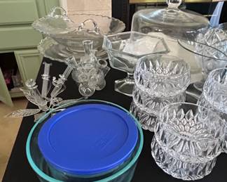 Assorted Vintage Glassware Collection Including Carnival Glass, Pressed Glass, and Cut Glass