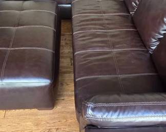 Leatherette Sectional Sofa  Matching Ottoman