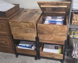 File cabinets w/ storage on casters