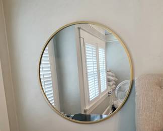 3' Round gold framed mirror (2) available