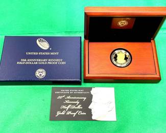 50th Anniversary Kennedy Half-Dollar Gold Coin