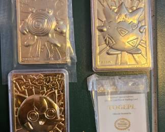 Nintendo Pokémon 23 Karat Gold Plated Special Edition Card x3