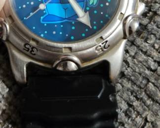 1996 Fossil Disney Pixar Toy Story "Little Green Men" Alien Limited Edition Watch, ticks & lights up