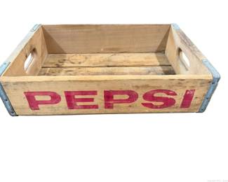 Pepsi Beverage Wooden Soda Crate