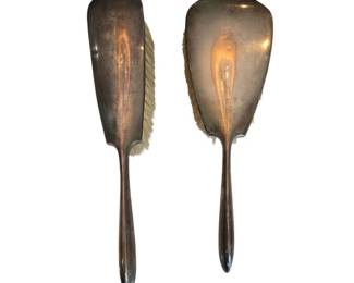 Pair of Vintage Sterling Silver Silver Hair Brushes