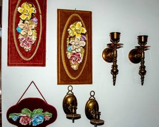 WALL DECOR - BRASS CANDLES - CAPODIMONTE