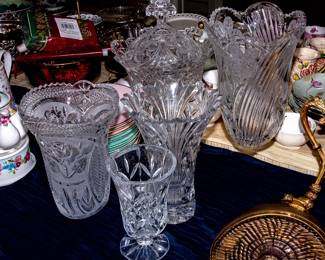 VINTAGE PRESSED AND CUT GLASS