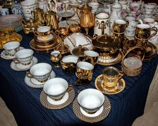 TABLES FULL OF CERAMICS - TEAPOTS - TEACUPS - MORE!