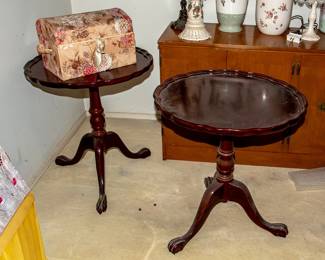 PAIR OF PIE CRUST TABLES