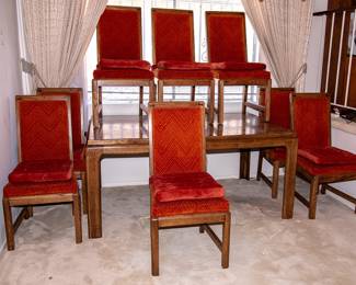 MID CENTURY BURNT ORANGE DINING ROOM SET