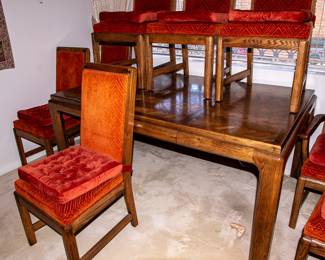 MID CENTURY BURNT ORANGE DINING ROOM SET