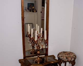 TALL MIRROR AND ACCENT TABLE