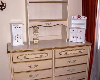 1960S WHITE BEDROOM FURNITURE - DESK - DRESSER - NIGHTSTAND