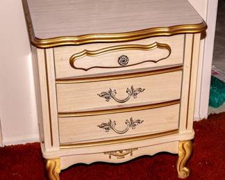 1960S WHITE BEDROOM FURNITURE - DESK - DRESSER - NIGHTSTAND