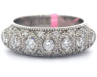 0.75 Carat Diamond Domed Textured Ring