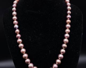 NEW! Peacock Edison Freshwater Cultured Pearl Single Strand Necklace w/ Plunger Clasp