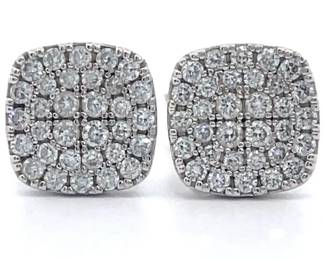 5/8ctw Diamond Northern Star Cushion Stud Earrings