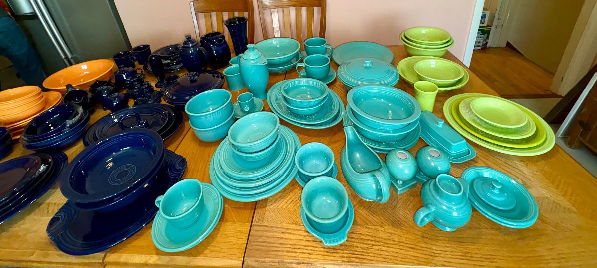 Fiesta in Cobalt, Turquoise, Chartreuse 