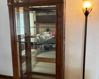 Sliding glass front display lighted cabinet