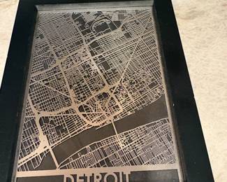 Detroit stainless steel etching